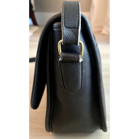 Vintage Coach Court Bag Black Leather Turnlock Crossbody USA Made Style 0069 - Picture 7 of 13